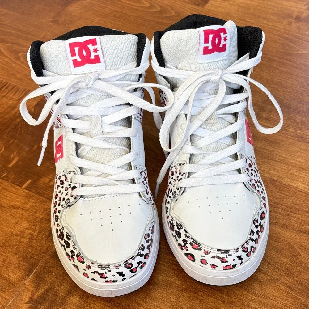 DC White and Pink Patterned Sneakers - Picture 1 of 6